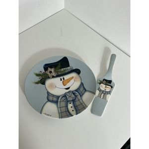 L. Kennedy Snowman Plate And Server